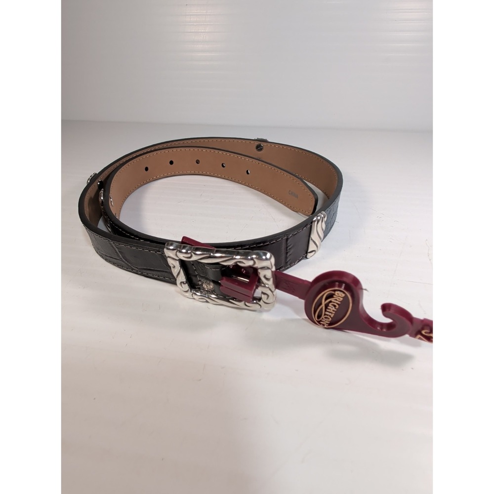 Brighton Womens 32 Multicolor Leather Belt B31550 Croc Embossed Colorblock